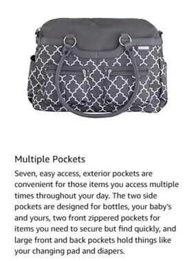 JJ Cole Collections Satchel diaper Bag, Stone Arbor